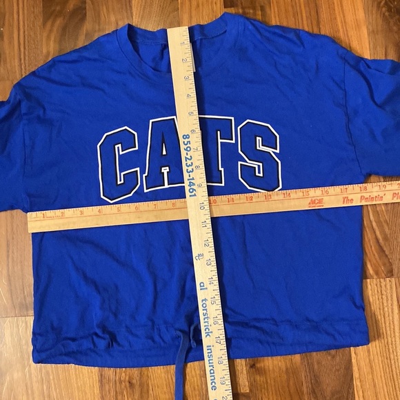 Pink Victoria’s Secret cats go big blue, Cropped drawstring long sleeve T-shirt - Picture 5 of 6